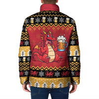 Carmarthenshire Wales Christmas Padded Jacket Funny Welsh Red Dragon Beer Xmas - Wonder Print Shop