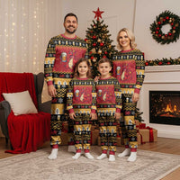 Carmarthenshire Wales Christmas Pajama Set Funny Welsh Red Dragon Beer Xmas - Wonder Print Shop