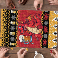 Carmarthenshire Wales Christmas Puzzle Funny Welsh Red Dragon Beer Xmas - Wonder Print Shop