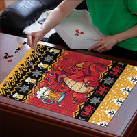 Carmarthenshire Wales Christmas Puzzle Funny Welsh Red Dragon Beer Xmas - Wonder Print Shop