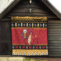 Carmarthenshire Wales Christmas Quilt Funny Welsh Red Dragon Beer Xmas - Wonder Print Shop
