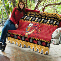 Carmarthenshire Wales Christmas Quilt Funny Welsh Red Dragon Beer Xmas - Wonder Print Shop