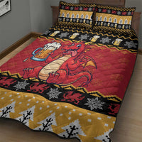 Carmarthenshire Wales Christmas Quilt Bed Set Funny Welsh Red Dragon Beer Xmas - Wonder Print Shop