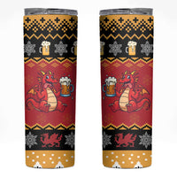 Carmarthenshire Wales Christmas Skinny Tumbler Funny Welsh Red Dragon Beer Xmas - Wonder Print Shop