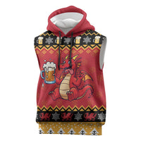 Carmarthenshire Wales Christmas Sleeveless Hoodie Funny Welsh Red Dragon Beer Xmas - Wonder Print Shop
