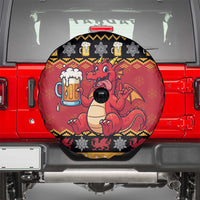 Carmarthenshire Wales Christmas Spare Tire Cover Funny Welsh Red Dragon Beer Xmas - Wonder Print Shop