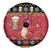 Carmarthenshire Wales Christmas Spare Tire Cover Funny Welsh Red Dragon Beer Xmas - Wonder Print Shop