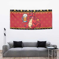 Carmarthenshire Wales Christmas Tapestry Funny Welsh Red Dragon Beer Xmas - Wonder Print Shop