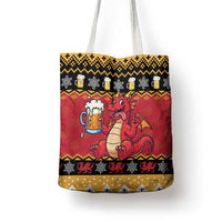 Carmarthenshire Wales Christmas Tote Bag Funny Welsh Red Dragon Beer Xmas - Wonder Print Shop