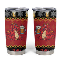 Carmarthenshire Wales Christmas Tumbler Cup Funny Welsh Red Dragon Beer Xmas - Wonder Print Shop