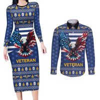 US Navy 250th Anniversary Veteran Couples Matching Long Sleeve Bodycon Dress and Long Sleeve Button Shirt - Wonder Print Shop