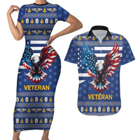 US Navy 250th Anniversary Veteran Couples Matching Short Sleeve Bodycon Dress and Hawaiian Shirt - Wonder Print Shop