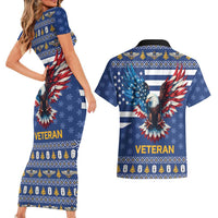 US Navy 250th Anniversary Veteran Couples Matching Short Sleeve Bodycon Dress and Hawaiian Shirt - Wonder Print Shop