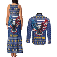 US Navy 250th Anniversary Veteran Couples Matching Tank Maxi Dress and Long Sleeve Button Shirt - Wonder Print Shop