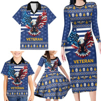 US Navy 250th Anniversary Veteran Family Matching Long Sleeve Bodycon Dress and Hawaiian Shirt - Wonder Print Shop