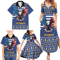 US Navy 250th Anniversary Veteran Family Matching Summer Maxi Dress and Hawaiian Shirt - Wonder Print Shop