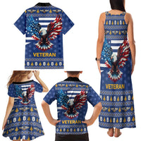 US Navy 250th Anniversary Veteran Family Matching Tank Maxi Dress and Hawaiian Shirt - Wonder Print Shop