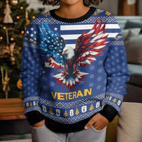 US Navy 250th Anniversary Veteran Kid Ugly Christmas Sweater - Wonder Print Shop