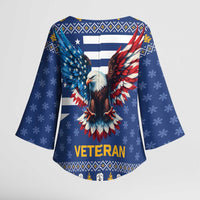 US Navy 250th Anniversary Veteran Kimono Sleeve Blouse - Wonder Print Shop