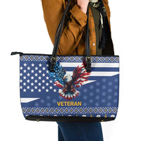 US Navy 250th Anniversary Veteran Leather Tote Bag - Wonder Print Shop