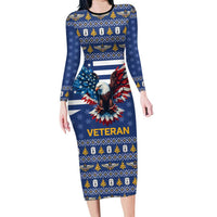 US Navy 250th Anniversary Veteran Long Sleeve Bodycon Dress - Wonder Print Shop