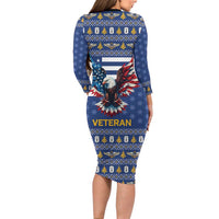 US Navy 250th Anniversary Veteran Long Sleeve Bodycon Dress - Wonder Print Shop