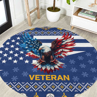 US Navy 250th Anniversary Veteran Round Carpet - Wonder Print Shop