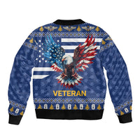 US Navy 250th Anniversary Veteran Sleeve Zip Bomber Jacket - Wonder Print Shop