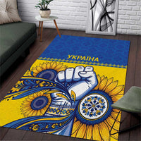 Ukraine Sunflowers Hand Area Rug with Ukrainian Folk Pattern - Wonder Print Shop