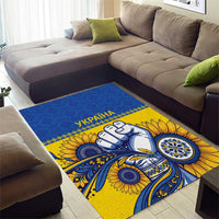 Ukraine Sunflowers Hand Area Rug with Ukrainian Folk Pattern - Wonder Print Shop