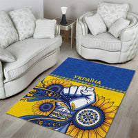 Ukraine Sunflowers Hand Area Rug with Ukrainian Folk Pattern - Wonder Print Shop