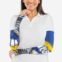 Ukraine Sunflowers Hand Arm Sleeves with Ukrainian Folk Pattern - Wonder Print Shop