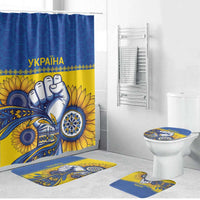 Ukraine Sunflowers Hand Bathroom Set with Ukrainian Folk Pattern - Wonder Print Shop