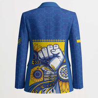 Ukraine Sunflowers Hand Blazer with Ukrainian Folk Pattern - Wonder Print Shop
