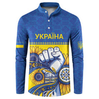 Ukraine Sunflowers Hand Button Sweatshirt with Ukrainian Folk Pattern - Wonder Print Shop