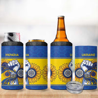 Ukraine Sunflowers Hand 4 in 1 Can Cooler Tumbler with Ukrainian Folk Pattern - Wonder Print Shop