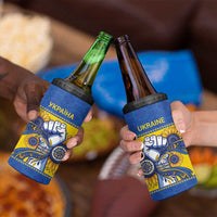 Ukraine Sunflowers Hand 4 in 1 Can Cooler Tumbler with Ukrainian Folk Pattern - Wonder Print Shop