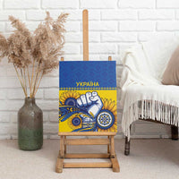 Ukraine Sunflowers Hand Canvas Wall Art with Ukrainian Folk Pattern - Wonder Print Shop