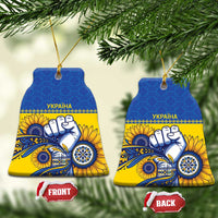 Ukraine Sunflowers Hand Ceramic Ornament with Ukrainian Folk Pattern - Wonder Print Shop