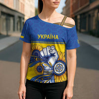 Ukraine Sunflowers Hand Cross Shoulder Shirt with Ukrainian Folk Pattern - Wonder Print Shop
