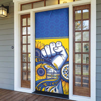 Ukraine Sunflowers Hand Door Cover with Ukrainian Folk Pattern - Wonder Print Shop