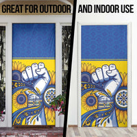 Ukraine Sunflowers Hand Door Cover with Ukrainian Folk Pattern - Wonder Print Shop