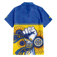 Ukraine Sunflowers Hand Family Matching Long Sleeve Bodycon Dress and Hawaiian Shirt with Ukrainian Folk Pattern - Wonder Print Shop