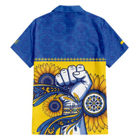 Ukraine Sunflowers Hand Family Matching Off The Shoulder Long Sleeve Dress and Hawaiian Shirt with Ukrainian Folk Pattern - Wonder Print Shop
