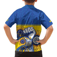 Ukraine Sunflowers Hand Family Matching Off Shoulder Short Dress and Hawaiian Shirt with Ukrainian Folk Pattern - Wonder Print Shop