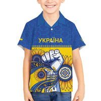 Ukraine Sunflowers Hand Family Matching Tank Maxi Dress and Hawaiian Shirt with Ukrainian Folk Pattern - Wonder Print Shop