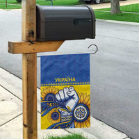 Ukraine Sunflowers Hand Garden Flag with Ukrainian Folk Pattern - Wonder Print Shop