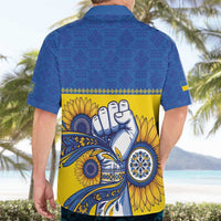 Ukraine Sunflowers Hand Hawaiian Shirt with Ukrainian Folk Pattern - Wonder Print Shop