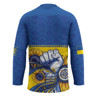Ukraine Sunflowers Hand Hockey Jersey with Ukrainian Folk Pattern - Wonder Print Shop