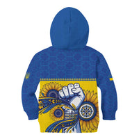 Ukraine Sunflowers Hand Kid Hoodie with Ukrainian Folk Pattern - Wonder Print Shop